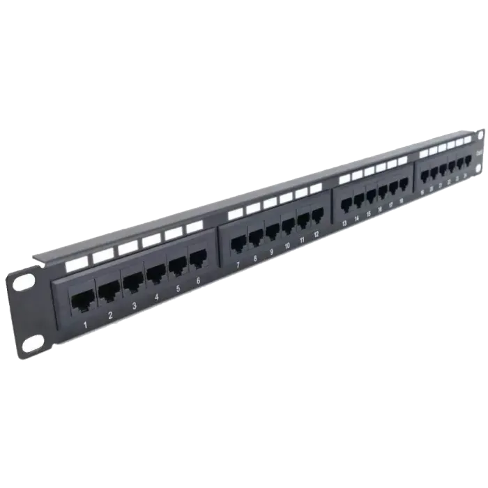 NVC-PN-12/24 CAT5/CAT6 19" 1U 24 порти екранована Патч-панель Hypernet