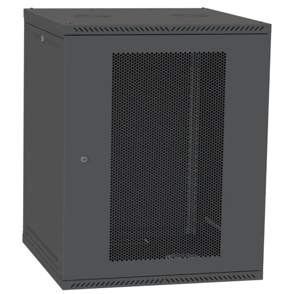 IPCOM 15U 600x600 Шафа телекомунікаційна двері перф(чорна)