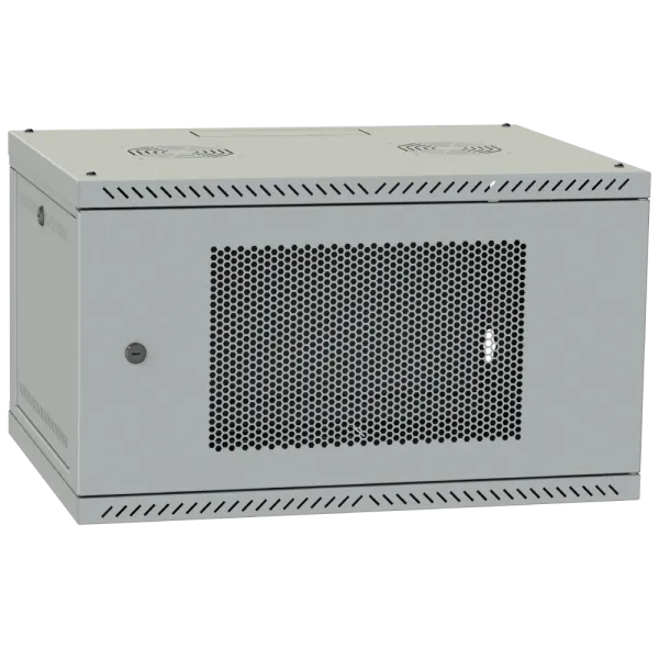 IPCOM 4U 600x350 двері перфорація (сіра) Шафа телекомунікаційна