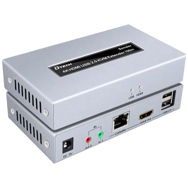 Dtech DT-7051 4K HDMI і USB 2.0 KVM 100м Модуль подовжувач