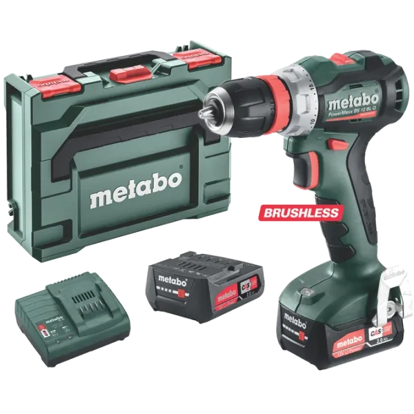 Metabo PowerMaxx BS 12 BL Q 12V 2x2Ah Li-Power (601045500) Акумуляторний безщітковий дриль-шуруповерт