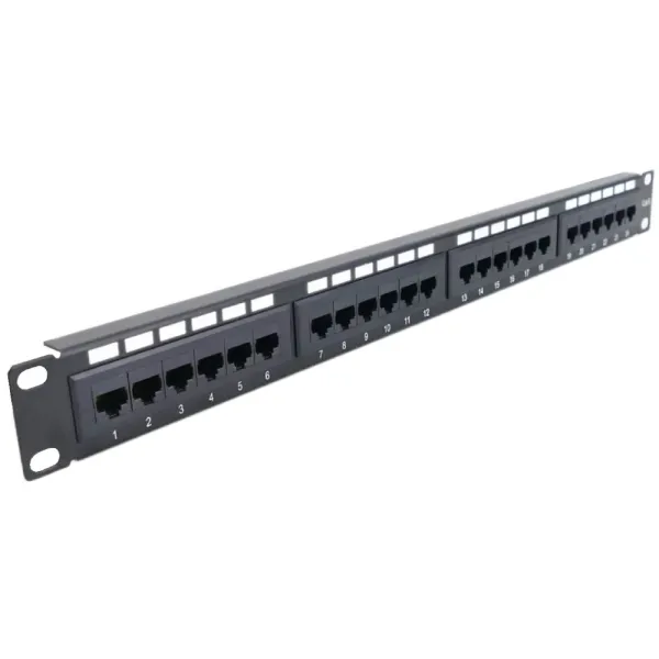 PP-KUTP24-NM-CM Патч-панель 24-портова стійка 19" з менеджментом кабелю, UTP кат. 5Е