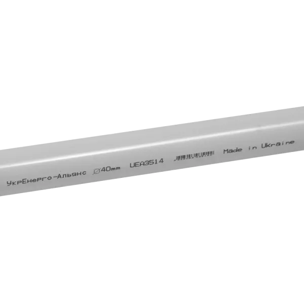 UEA ПВХ 40мм 3м Труба жорстка гладка з розтрубом