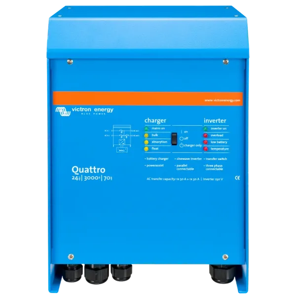 VictronEnergy Quattro 24/3000/70-50/50 однофазний чиста синусоїда Інвертор