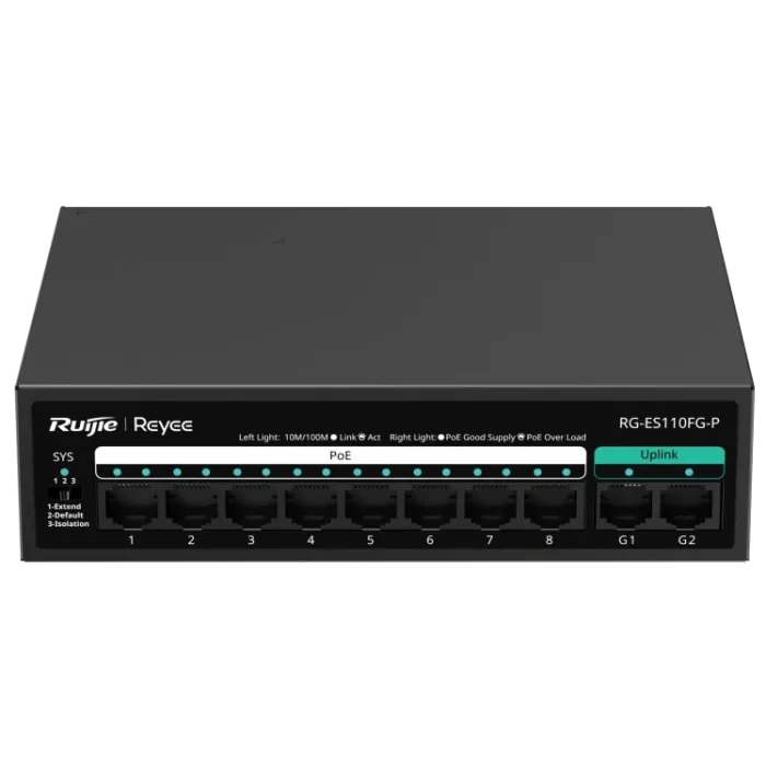 Ruijie Reyee RG-ES110FG-P 10-портовий 10/100Мб некерований PoE