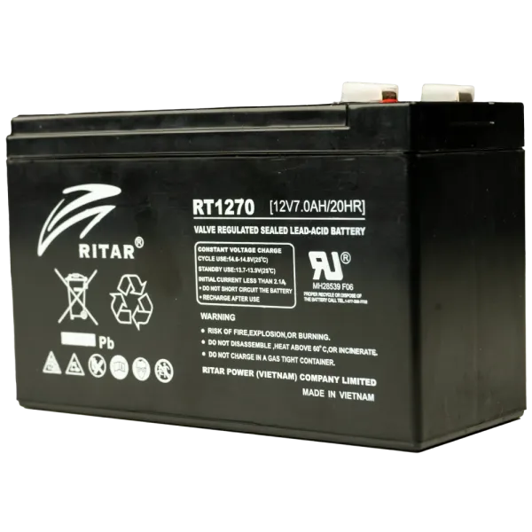 Ritar RT1270 7А•г 12В Свинцево-кислотна акумуляторна батарея