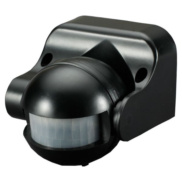 Датчик руху інфрачервоний e.sensor.pir.09.black (чорний), 180°, IP44