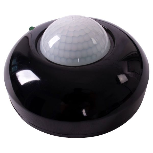 Датчик руху інфрачервоний стельовий e.sensor.pir.07.black (чорний), 360°, IP20