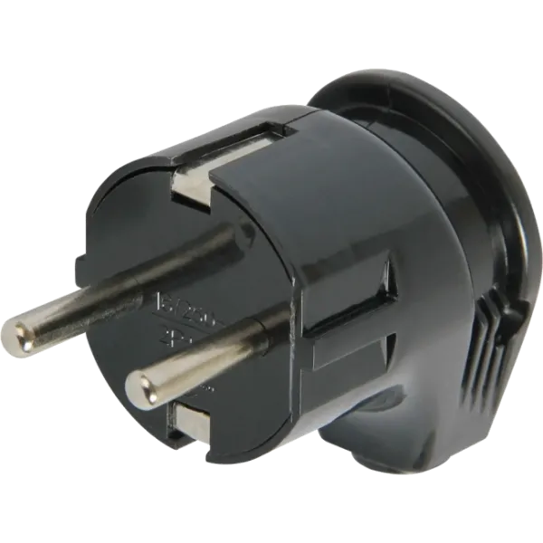 NA-UEA євро з з/к 16А чорна кутова Вилка