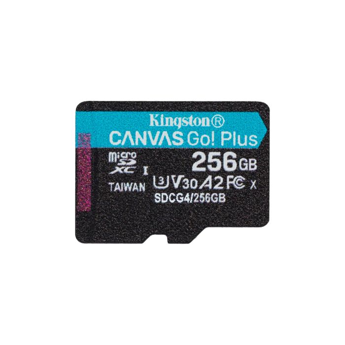 Карта пам'яті Kingston microSDXC 256GB Canvas Go! Plus G4 Class 10 UHS-I U3 V30 A2 + SD-адаптер (SDCG4/256GB)