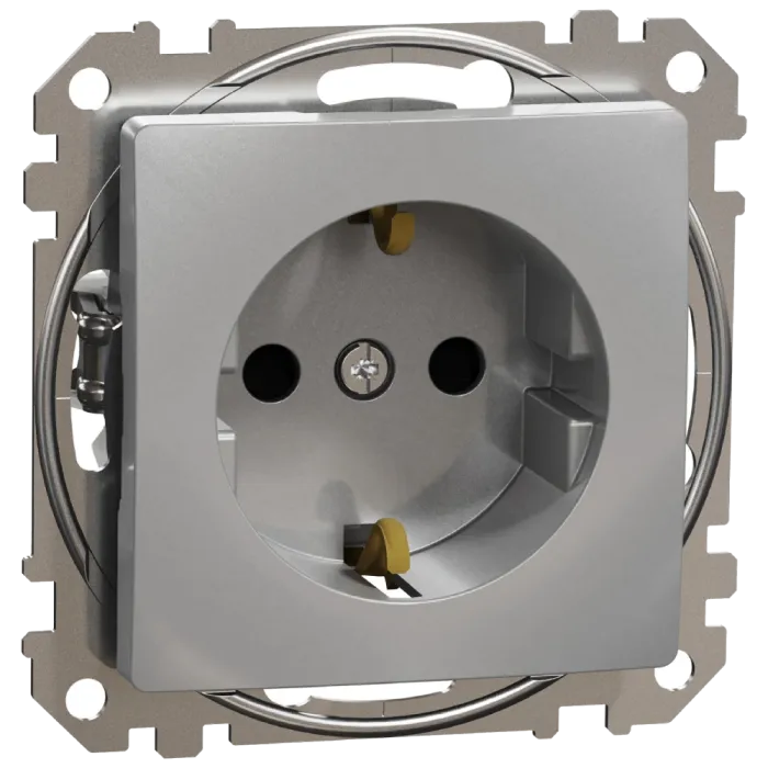 Schneider Electric Sedna Design & Elements SDD113022 з заземленням та шторками Розетка