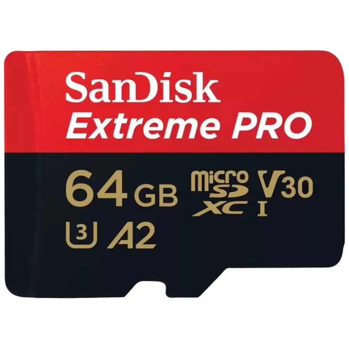 SanDisk microSD 64GB C10 UHS-I U3 Extreme Pro V30 + SD Карта пам'яті
