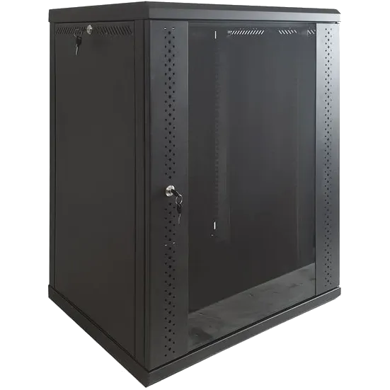 EServer 12U 600х350х637 скло, чорна Шафа