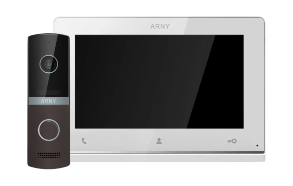 Комплект домофонний ARNY AVD-7121 (AVD-710 2Мп 7" TFT + AVP-NG230 1Мп), White + Brown