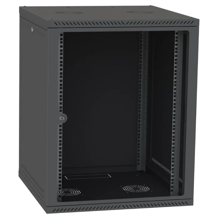 IPCOM СН-15U 600х450 скло RAL9005 Шафа серверна