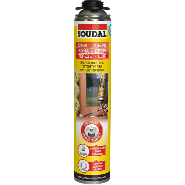 SOUDAL 750мл Піна монтажна пістолет
