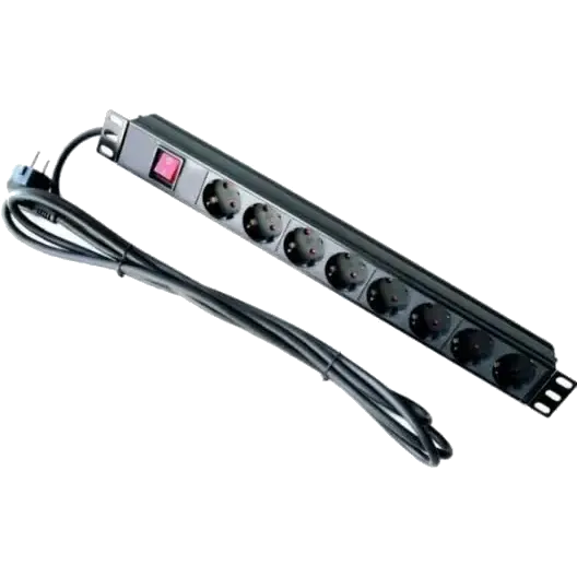 Hypernet SPP8 Фільтр 8 розеток + кабель 1,8м 19'' з вимикачем