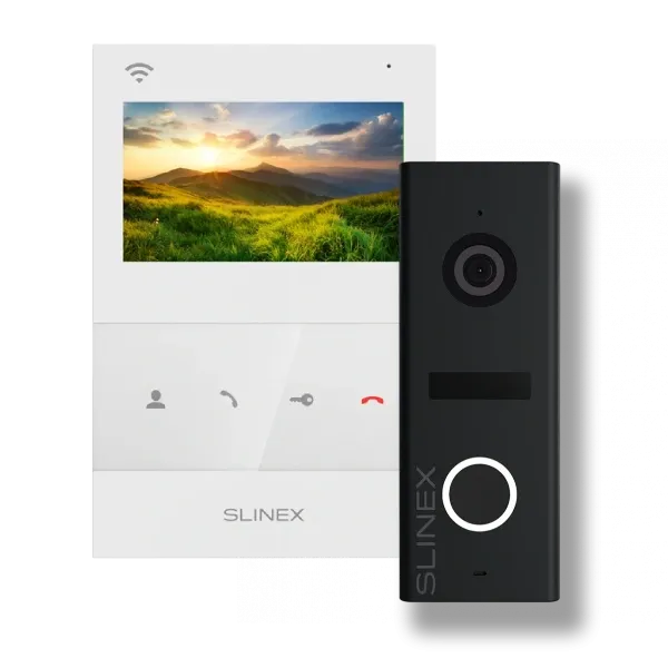 Slinex SQ-04N Cloud white + ML-17HD black Комплект видеодомофон + панель вызова