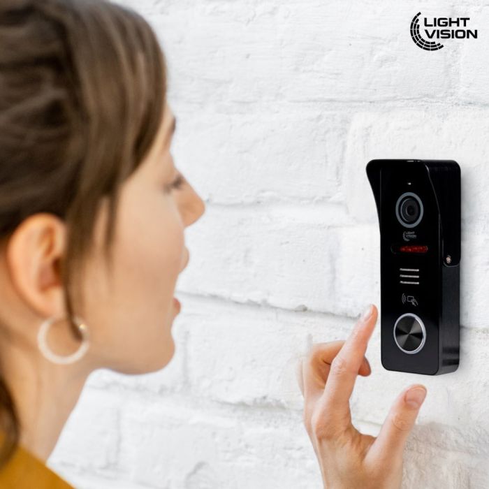 Комплект відеодомофона Light Vision: домофон 7" SINGAPORE (AI) FHD Black та відеопанель RIO FHD Black