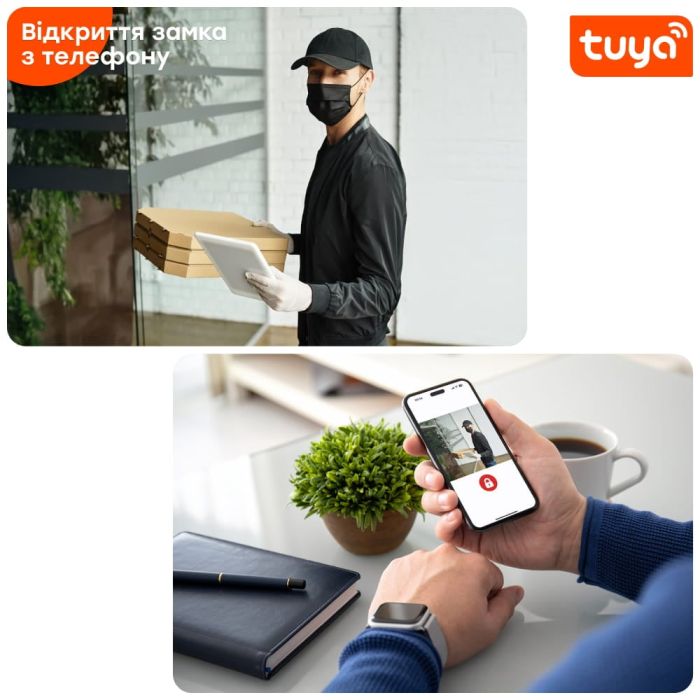 Комплект відеодомофона Light Vision: домофон 7" SINGAPORE (AI) FHD Black та відеопанель RIO FHD Gold