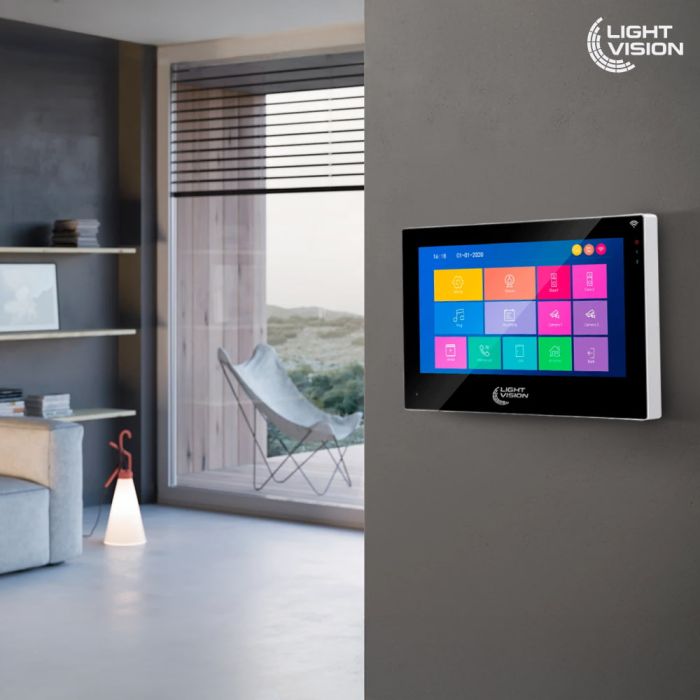 Комплект відеодомофона Light Vision: домофон 7" SINGAPORE (AI) FHD Black та відеопанель RIO FHD Silver