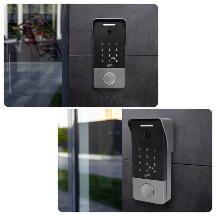 Комплект відеодомофона Light Vision: відеодомофон 7" AMSTERDAM FHD Black та відеопанель 2Mp RIO FHD(KEY) Silver