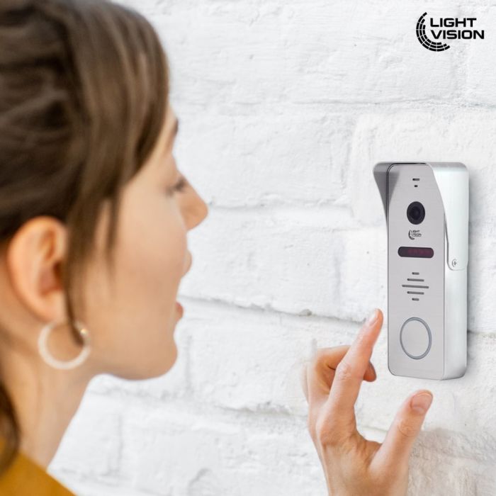 Комплект відеодомофона Light Vision: домофон 7" AMSTERDAM FHD Grey та відеопанель RIO FHD Silver