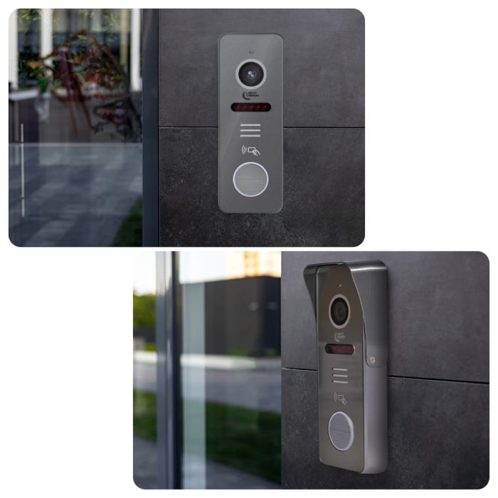 Комплект відеодомофона Light Vision: домофон 10" SINGAPORE (AI) FHD White та відеопанель RIO FHD Grey