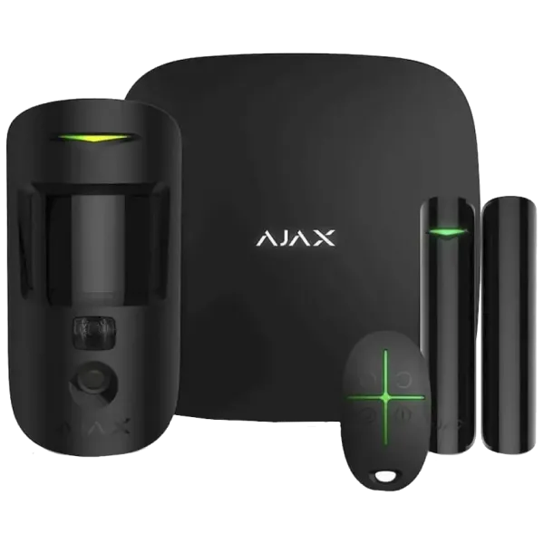 Ajax StarterKit Cam Plus HDR (8EU) UA black Комплект охоронної сигналізації