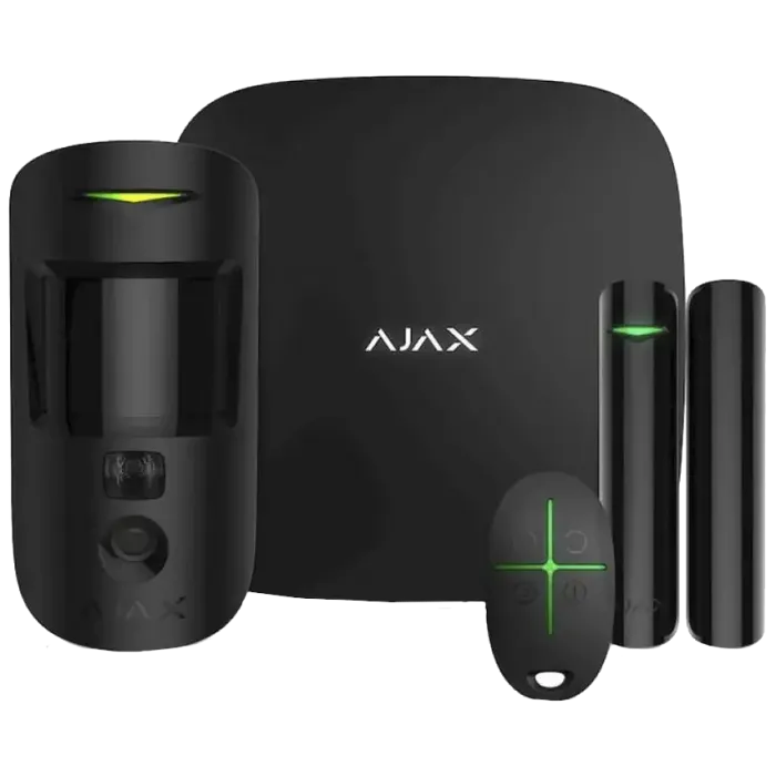 Ajax StarterKit Cam Plus HDR (8EU) UA black Комплект охоронної сигналізації
