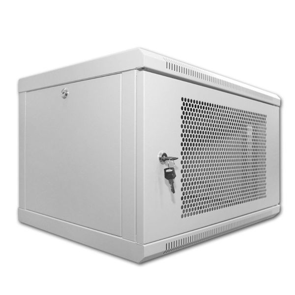 Шафа серверна SteelNet 9U 600 x 450 для мережевого обладнання (перфорація, сірий)