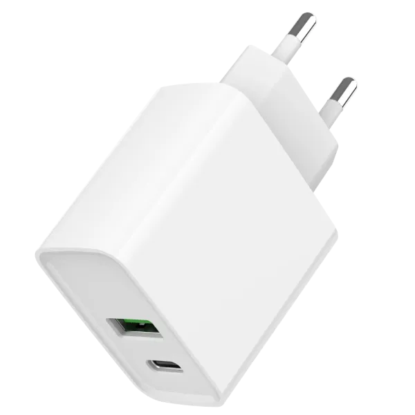 Gembird TA-UC-PDQC20-01-W 1 USB-A + 1 Type-C (PD20Вт + QC3.0 18Вт) Мережевий зарядний пристрій