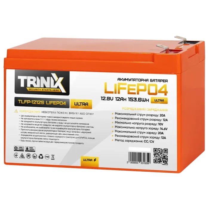 TRINIX TLFP-1212S Ultra 12А•г 12В Літієва акумуляторна батарея