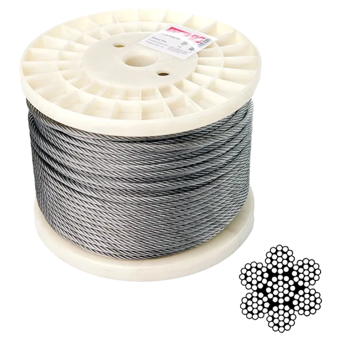 APRO 5 мм DIN 3055 (6х19+1х19) А2 100 м Трос нержавіючий