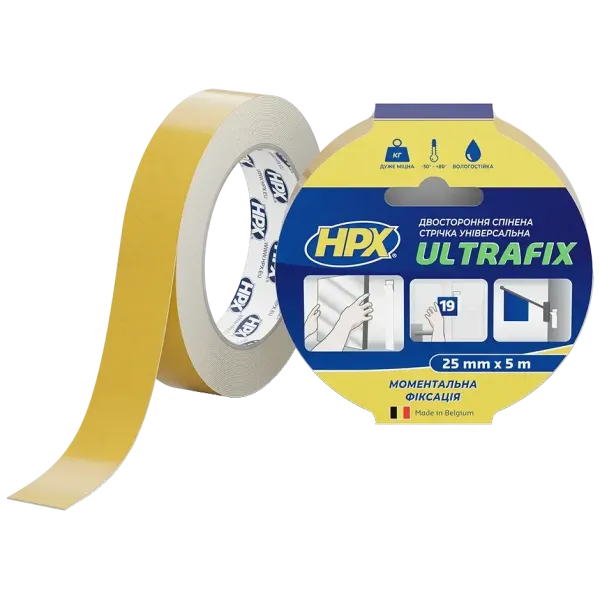 HPX DSU2505 ULTRAFIX 25мм х 5м Стрічка двохстороння