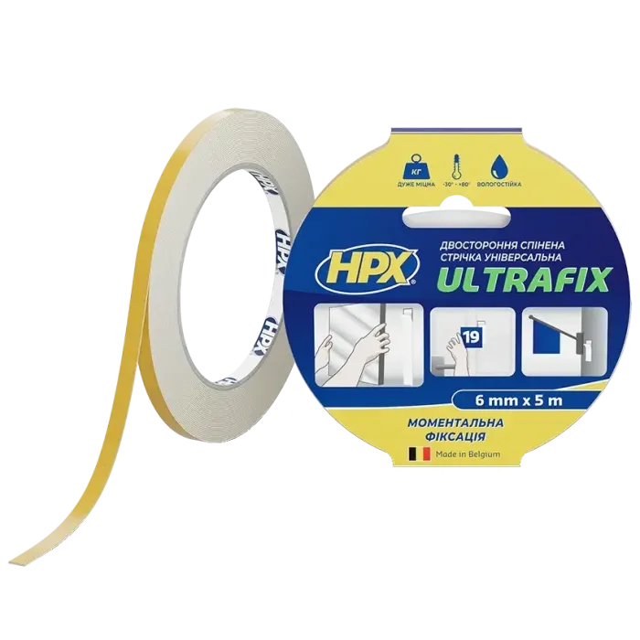 HPX DSU0605 ULTRAFIX 6мм х 5м Стрічка двохстороння