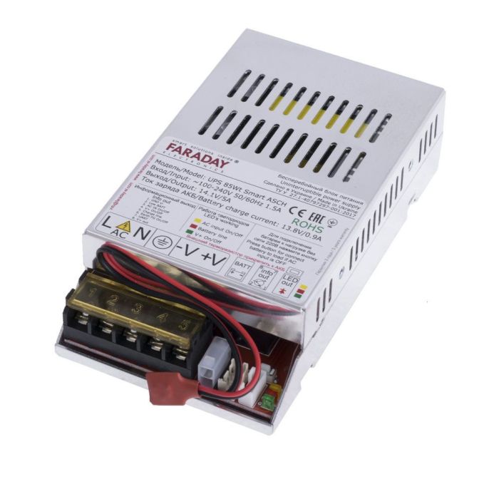 Безперебійний блок живлення Faraday Electronics БП UPS 85W Smart ASCH ALU (LFP)  під акумулятор 12-18А·г в алюмінієвому корпусі