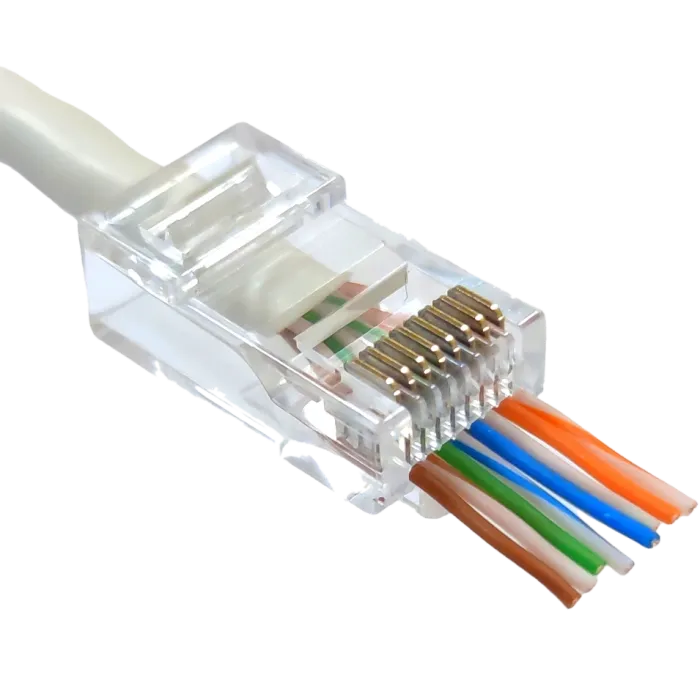 Kingda UTP RJ45 кат. 6 (100шт.) Конектор з наскрізними отворами