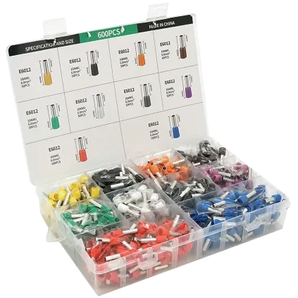 (E0508w-600 E2508b-250,E1008r-350,E1508bl-300,E4009gr-60,E7508gr-400,E6012y-40) Набір клем/наконечників 2000шт