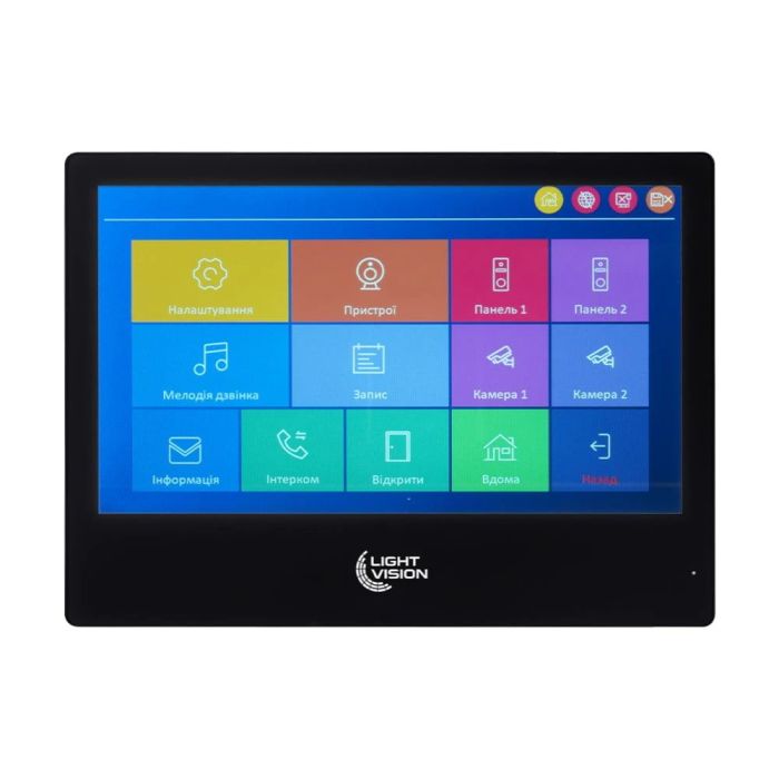 Комплект відеодомофона Light Vision: домофон 10" SINGAPORE (AI) FHD Black та відеопанель RIO FHD Silver