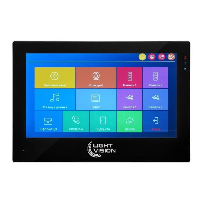 Комплект відеодомофона Light Vision: домофон 7" SINGAPORE (AI) FHD Black та відеопанель RIO FHD Black