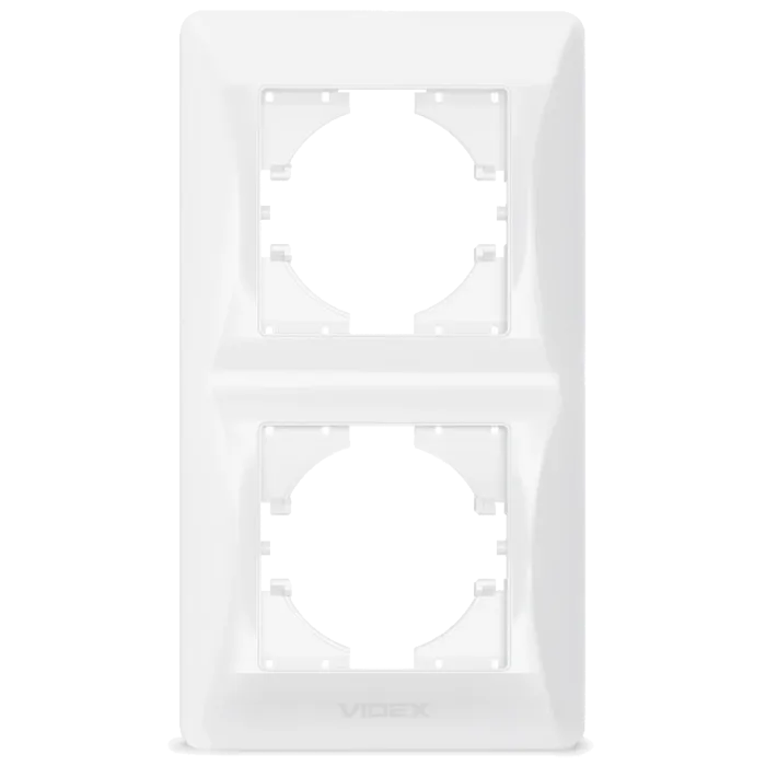 VIDEX BINERA (VF-BNFR2V-W) (12/96)" Рамка біла 2 поста вертикальна