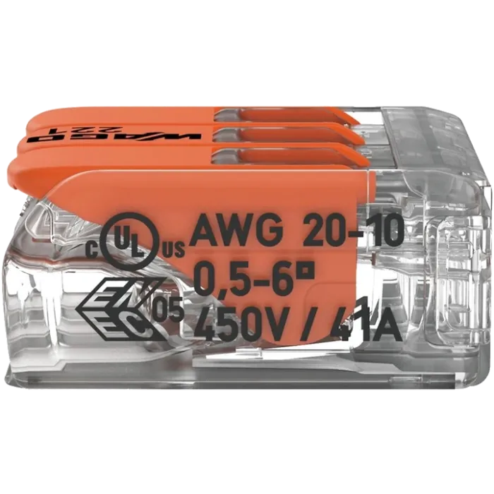 WAGO COMPACT 221-613 3 0,5-6 мм2 (41А) Клема
