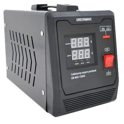 Green Wave Mauser 1500VA (1050Вт) Стабілізатор напруги релейний 1xShuko, DC140-260V, AC220±8%, BOX