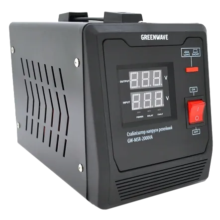 Green Wave Mauser 2000VA (1400Вт) Стабілізатор напруги релейний 1xShuko, DC140-260V, AC220±8%, BOX