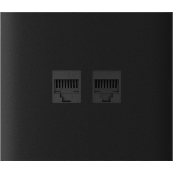 Центральна панель для вбудованої інтернет-розетки Ajax CenterCover (LAN) vertical Black (126204.318.BL)