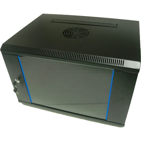 Hypernet WMNC66-12U-FLAT-AC-BLACK Шафа комутаційна настінна 12U 600x600 розбірна чорна