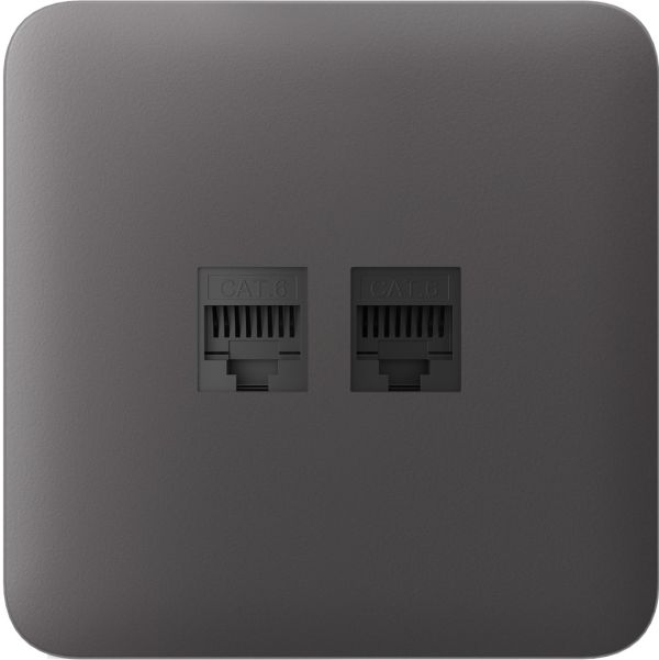 Передня панель для вбудованої інтернет-розетки Ajax SoloCover (LAN) Grey (126190.317.GR)