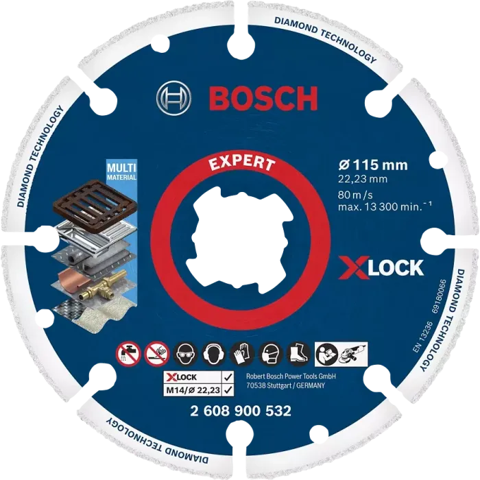 Bosch EXPERT Diamond Metal Wheel X-LOCK, 115 x 22,23 мм Відрізний круг по металу