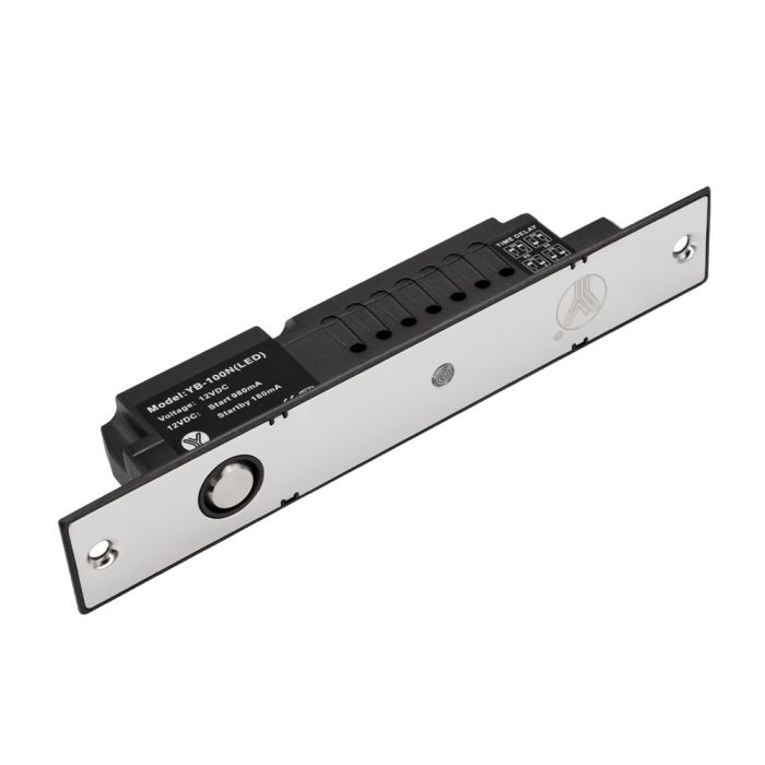 Ригельный замок Yli Electronic YB-100N(LED)-2P врізний з LED індикацією для системи контролю доступу